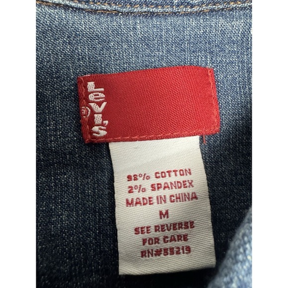 Levi's Western Denim Shirt Embroidered Swallow Birds El Dorado M - Picture 2 of 9